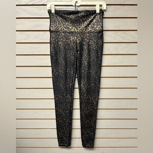 SPANX Black and Brown Leopard Print High-Waist Leggings